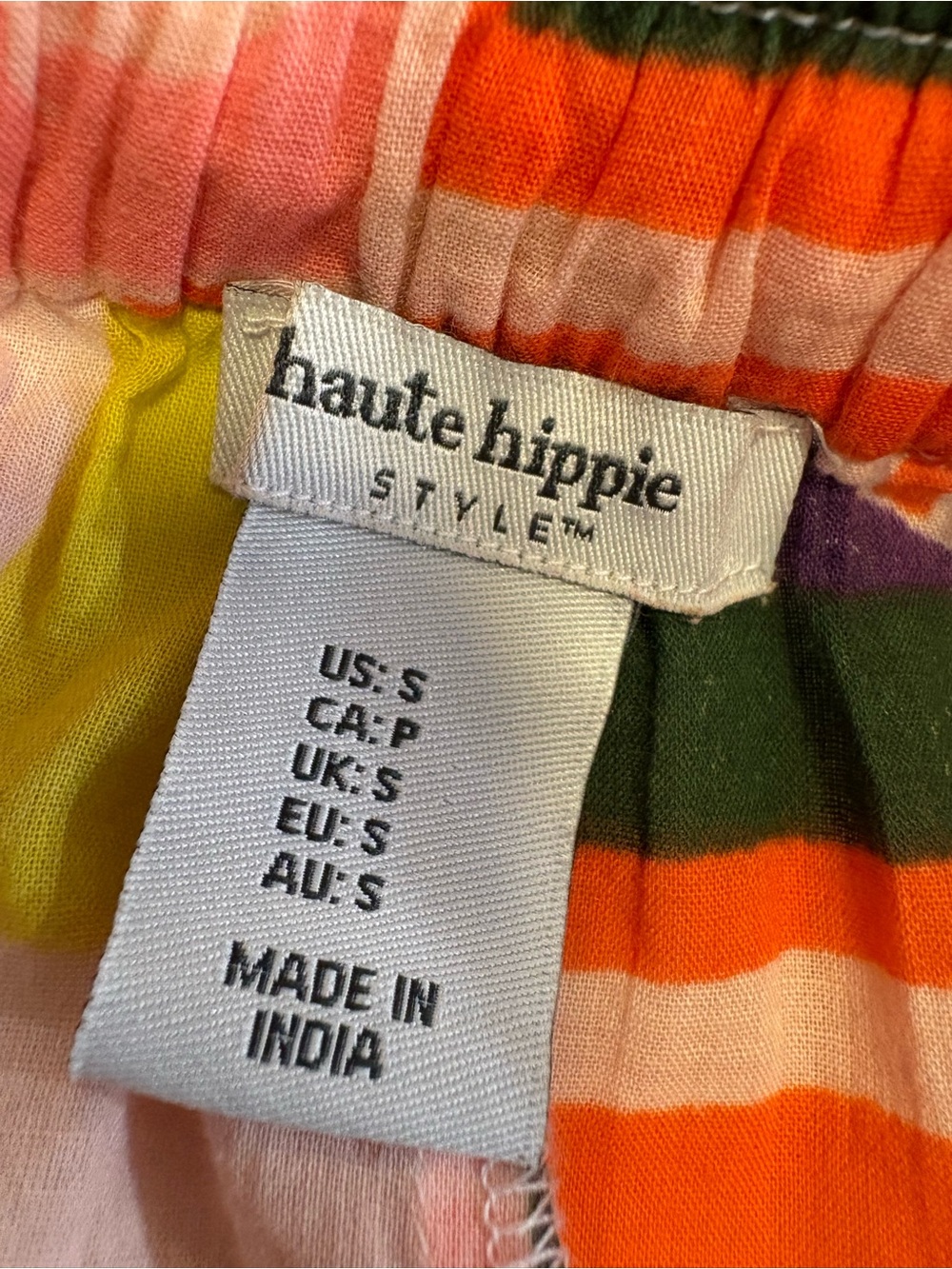 Haute Hippie Pink, Orange & Yellow Abstract Print Wide-Leg Pants SZ S - Picture 9 of 12